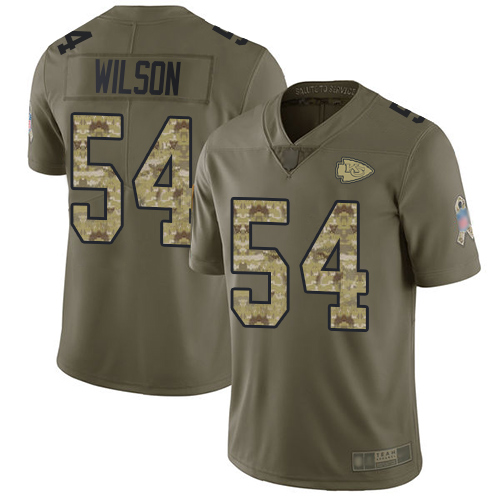 Men Kansas City Chiefs #54 Wilson Damien Limited Olive Camo 2017 Salute to Service Nike NFL Jersey